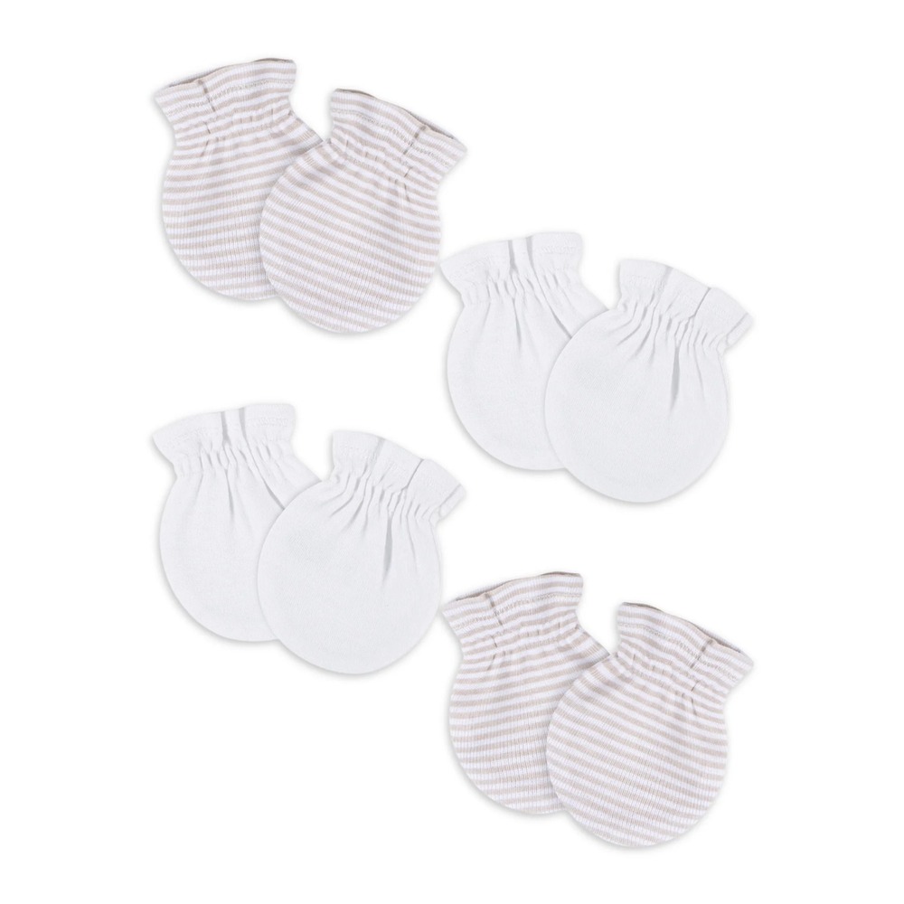 8 Pack Gerber Mittens No Scratch Neutral‎ Colors Unisex Baby 0-6 Months  NEW - Picture 5 of 7